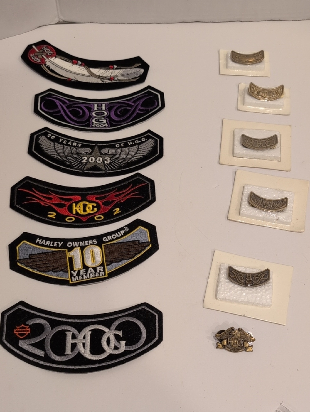 Harley-Davidson Black, Red, Purple, Gold Patch and Pin Lot